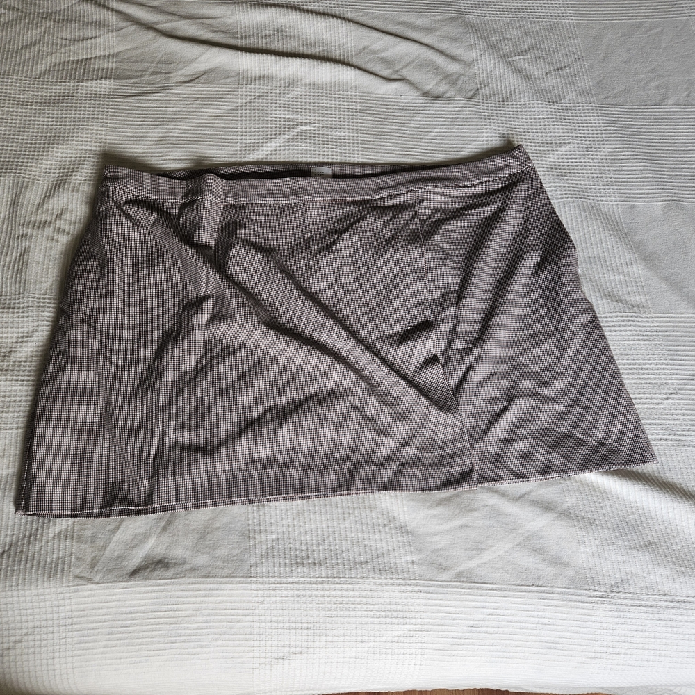 a new day Brown Mini Skirt with Subtle Check Pattern